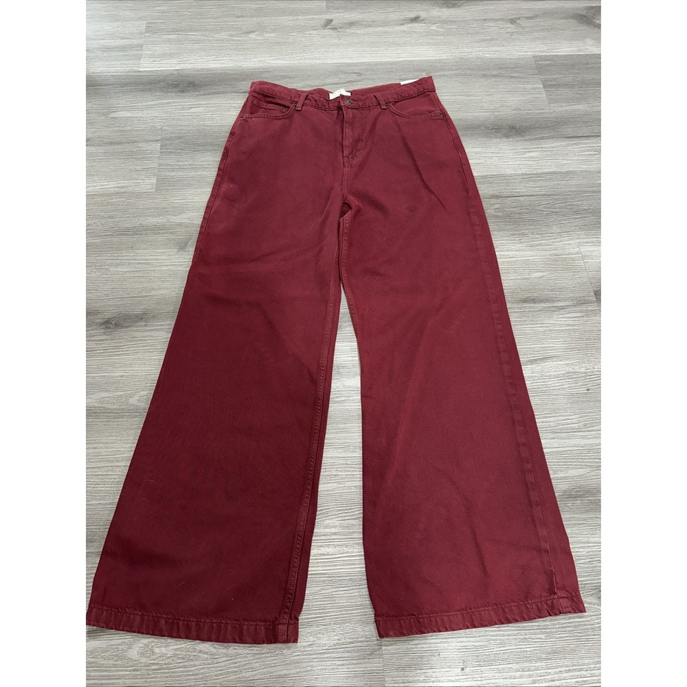 Free People We The Free Red Wide Leg  High Rise Size 28The Stride Jean